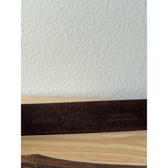 Silver Creek Classics Mens Brown Leather Tooled Belt Silver Buckle Size 42 - Picture 11 of 15